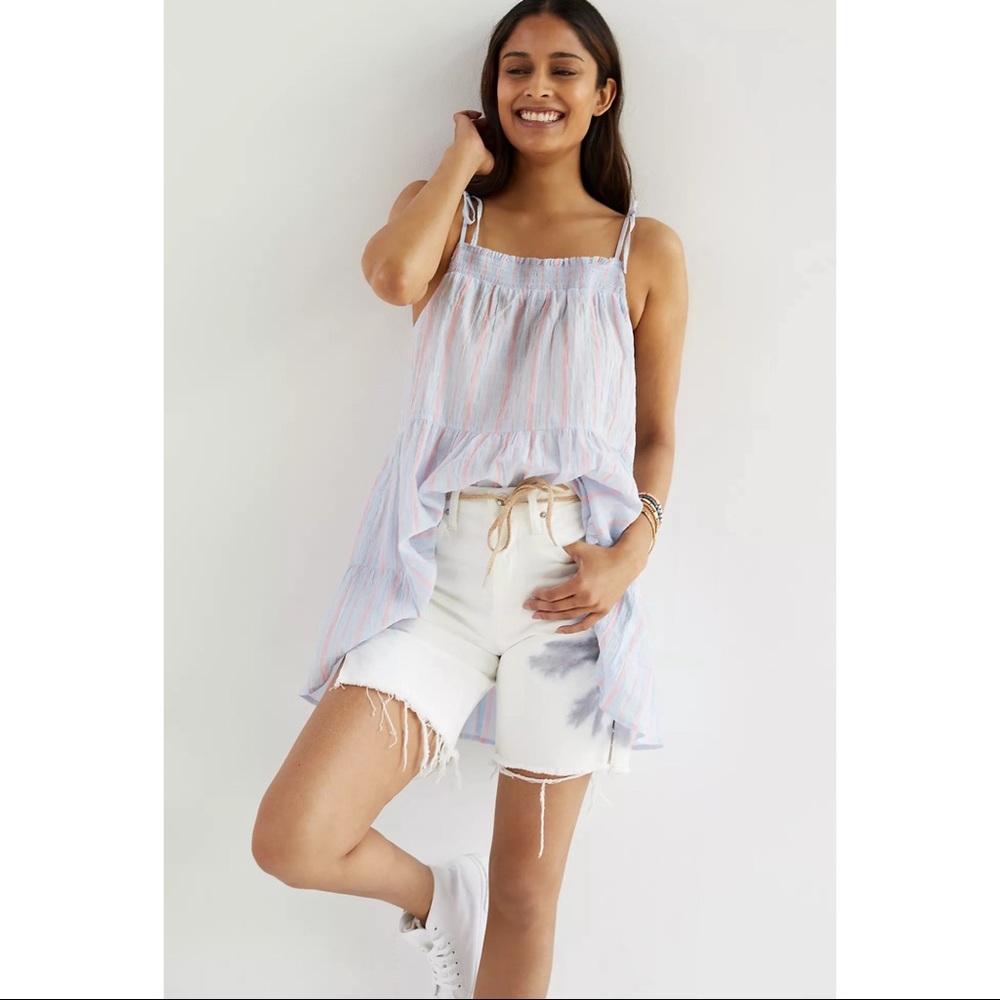 Anthropologie Maeve Gauzy Tiered Tunic Tank - NWT - SZ (L) - Picture 3 of 16